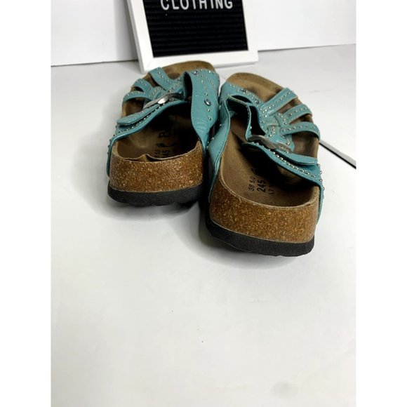 Betula By Birkenstock Women's Turquoise Lambada Studded Sandals Size 7 - Picture 7 of 12